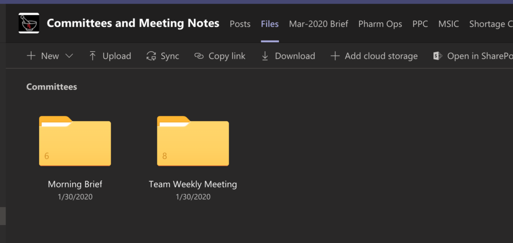 MS Teams shared documents